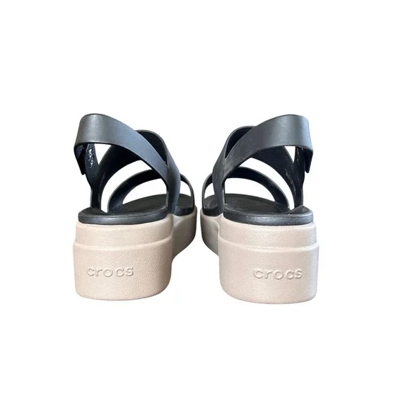 Crocs Brooklyn Low Wedge Sandal Black Mushroom Platform Womens 6 LiteRide Foam - Picture 4 of 9